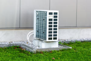 heat pump unit outside a building