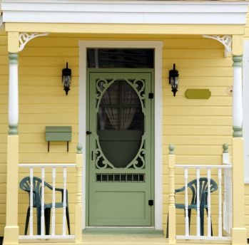 porch of a yellow house