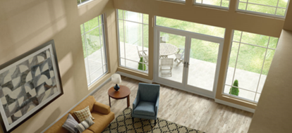 4 Stunning Patio Door Ideas Doityourself Living Room With A Milgard Patio Door Leading Outside