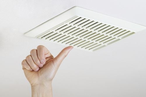 bathroom exhaust fan on the ceiling