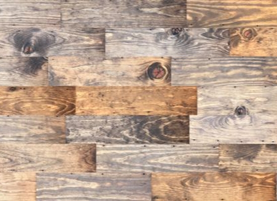 rectangles of reclaimed wood in smooth surface