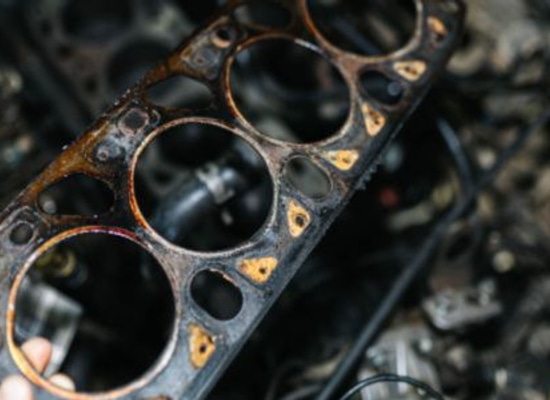 A head gasket removed from a vehicle