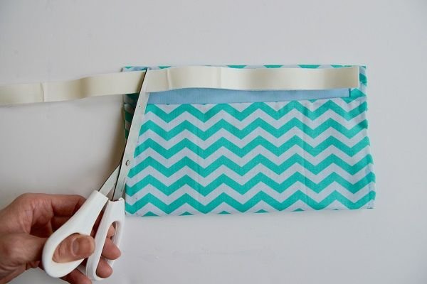 cut and add velcro strip to pouch