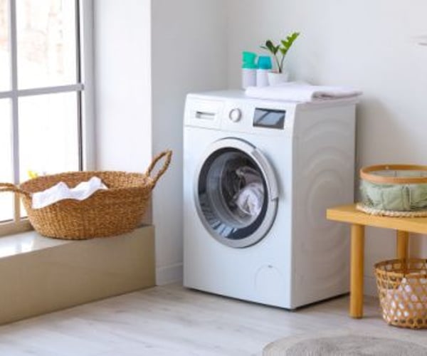 small dryer in laundry room