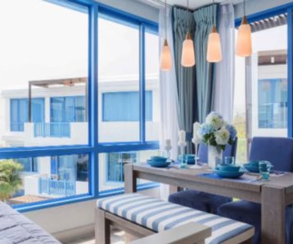 elegant interior design with blue elements
