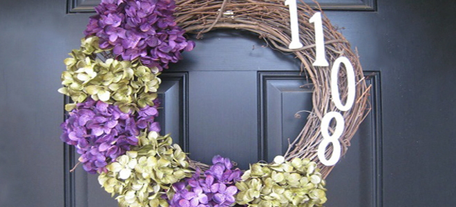 spring wreath on door