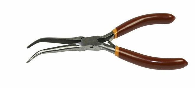 beak nose pliers with long grips that bend down
