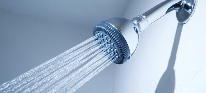 water cascading from a shower head