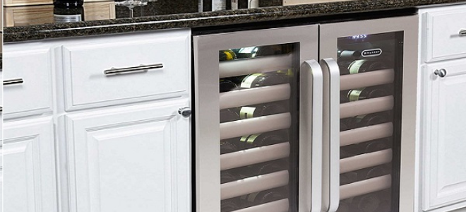 kitchen with a built-in wine cooler