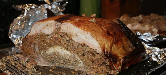 A Turducken in tin foil.