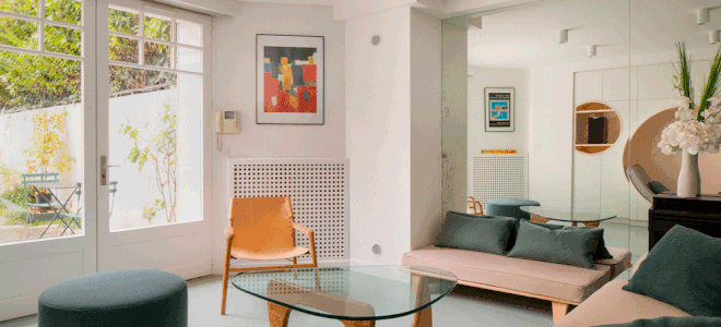 apartment with large French doors