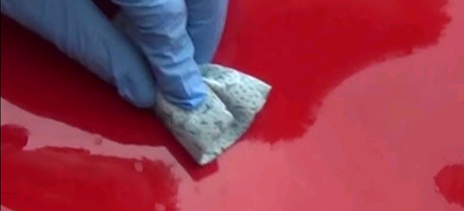 using a cloth on red car paint