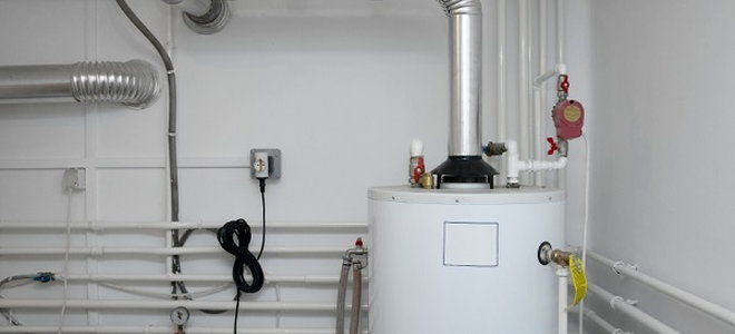 water heater in a garage