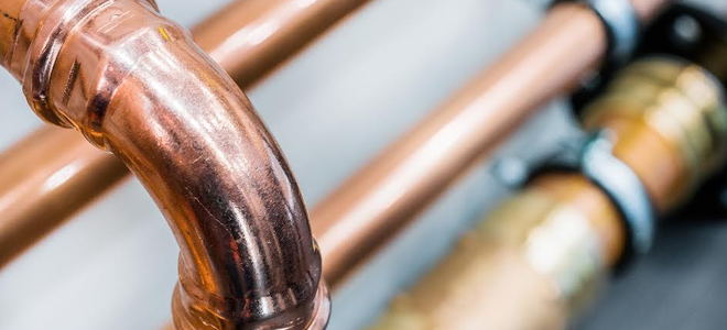 shiny copper piping