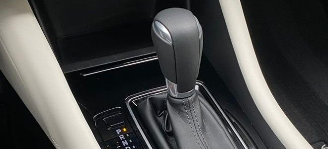 the shift console of a car