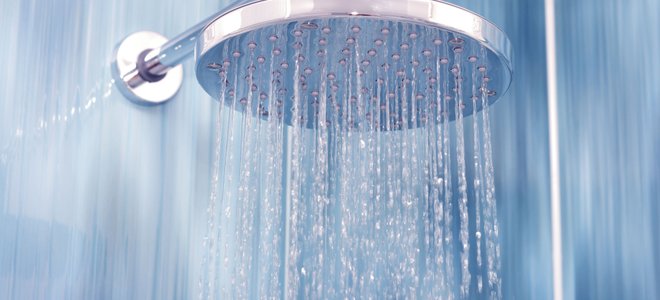water falling from a shower head