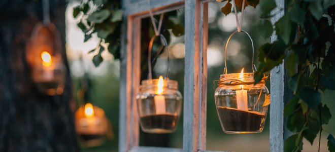 Lighting in a garden.