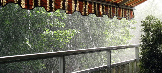rain dripping of a patio awning