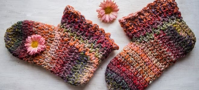 colorful handmade slipper socks