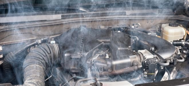 an overheating car engine