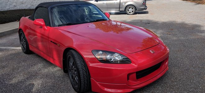 A red sports car.