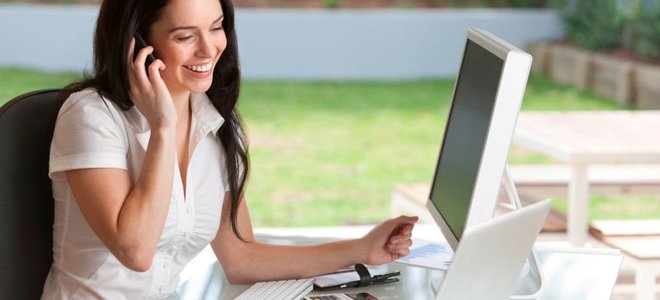 Woman sitting at an office desk