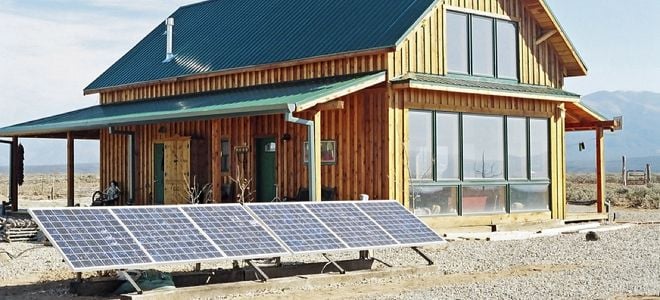 solar panels on an off grid house