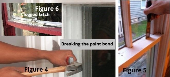 person loosening their stuck window