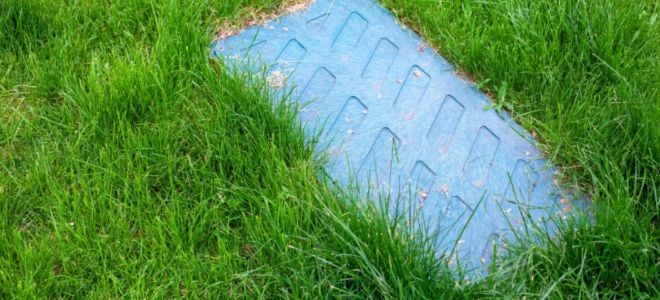 septic tank cover with grass