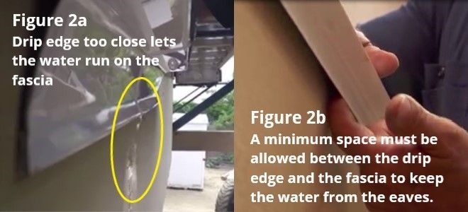 drip edges against exterior wall