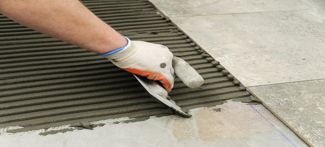 laying tile with mortar