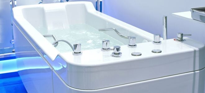 bathtub with spa fixtures