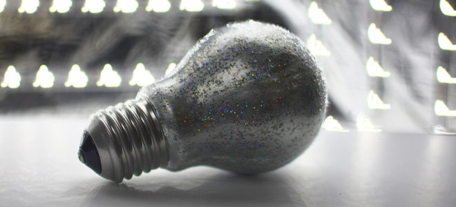 silver painted bulb ornament