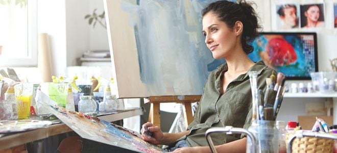 painter smiling in her studio