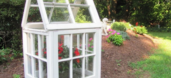 homemade greenhouse with windows