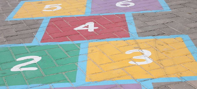 painted hopscotch game
