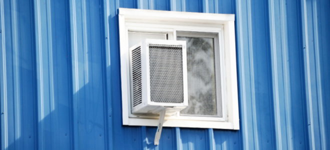 window AC in sliding window with wall support