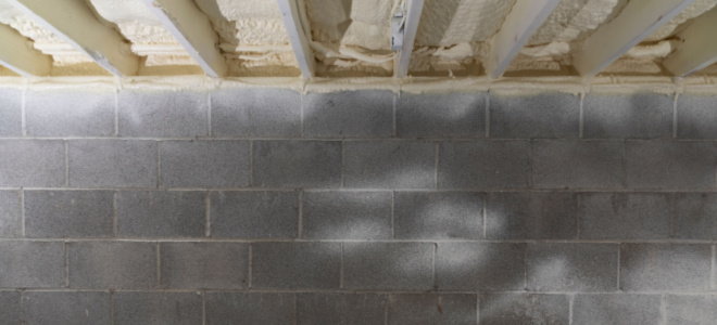 basement crawlspace with spray insulation
