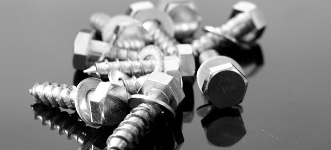 bright metal bolt screws