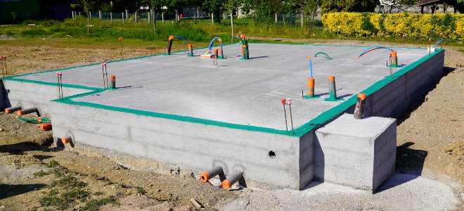 concrete foundation under construction