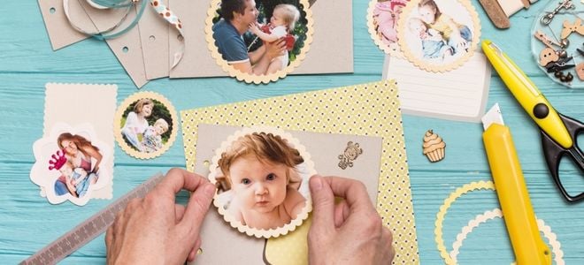 scrapbooking with baby pictures