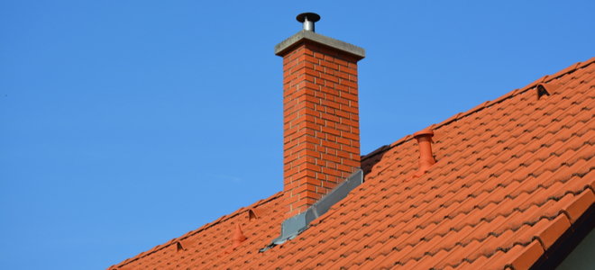 roof of a house with a chimney