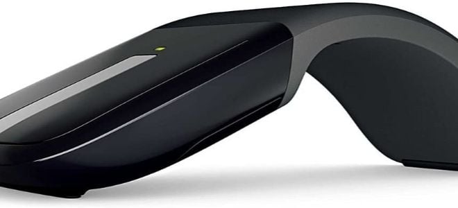 curvy black computer mouse