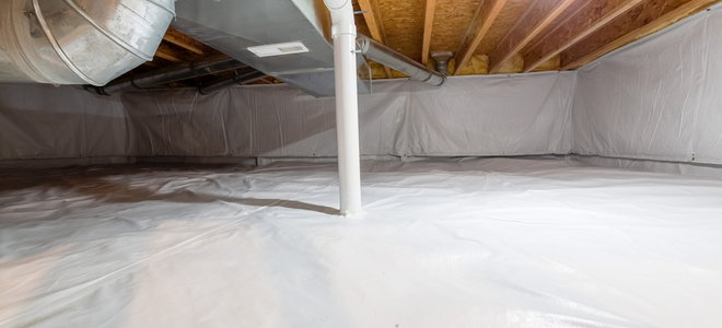 basement with moisture barrier