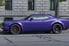 A parked purple car.