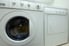 White washing machine and dryer