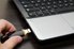 A USB in a laptop.