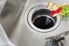 food in a sink over a garbage disposal drain