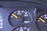 An oil pressure gauge in a car's instrument panel.