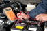 A car battery being tested. 